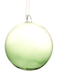 Glass Ball Ornament with Green Shimmer 4"