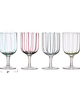 Painted Wine Glasses - Colorful Striped Painted Wine Glasses