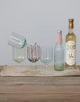 Painted Wine Glasses - Colorful Striped Painted Wine Glasses