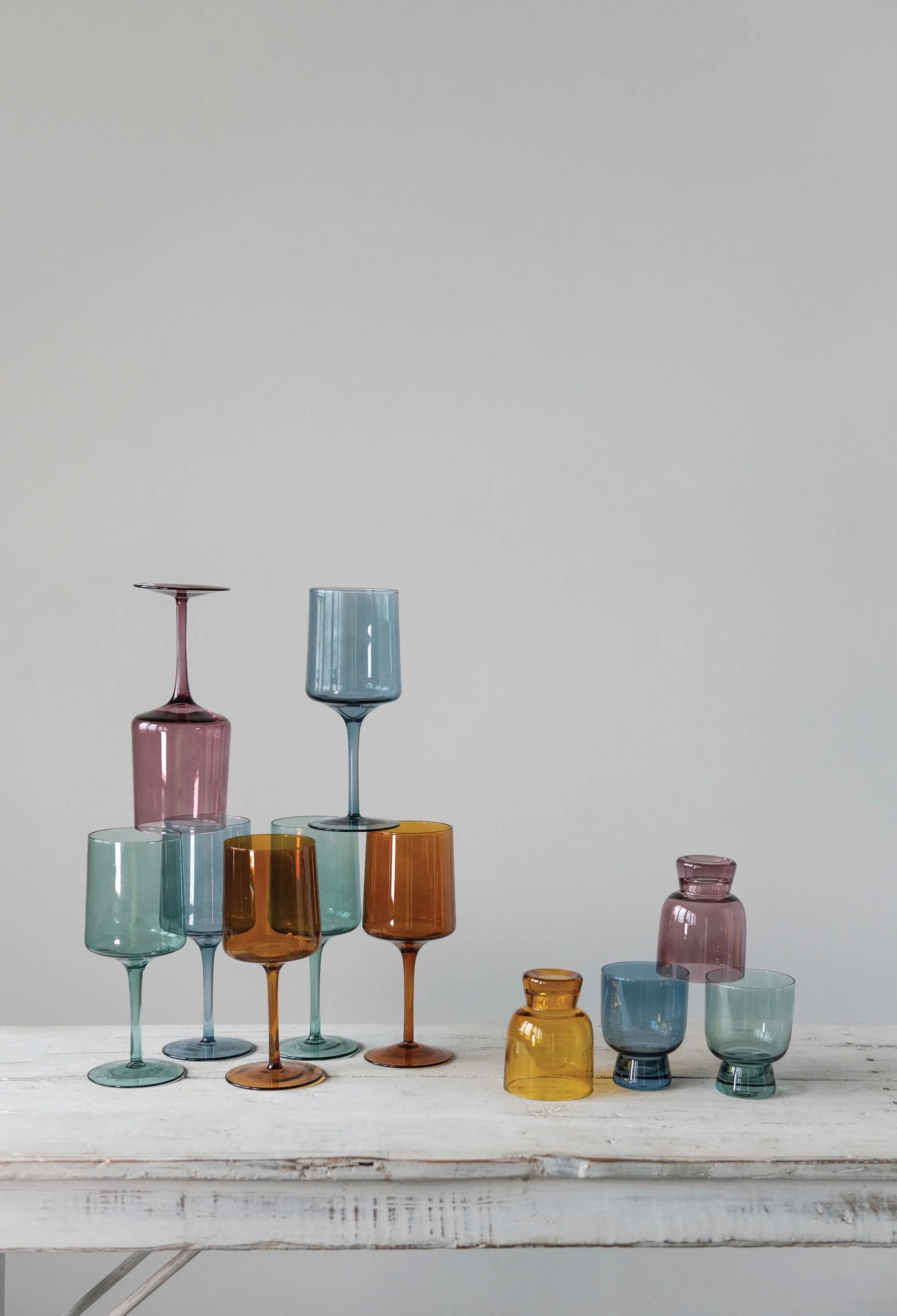 Summer Decor - Colored Wine Glasses