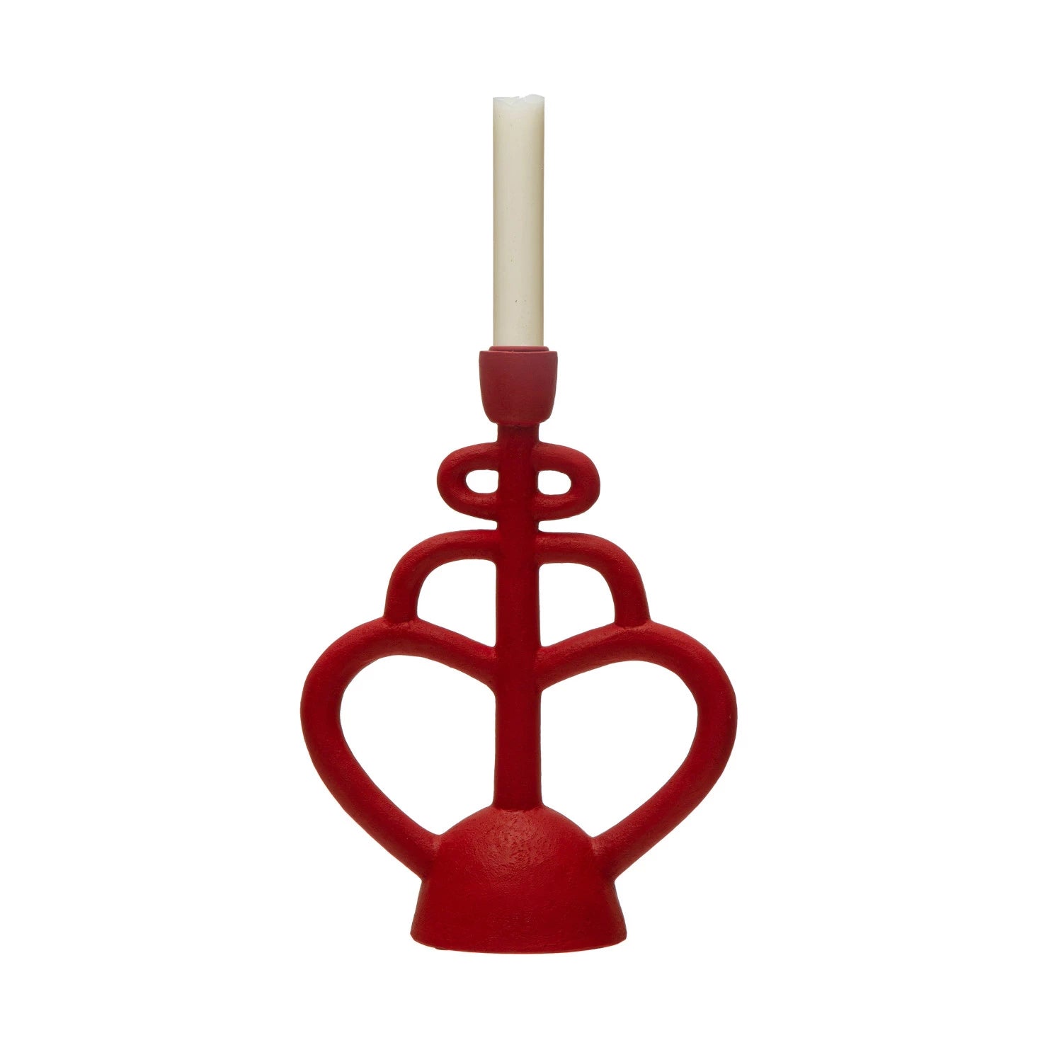 Matte Red Decorative Candle Holders