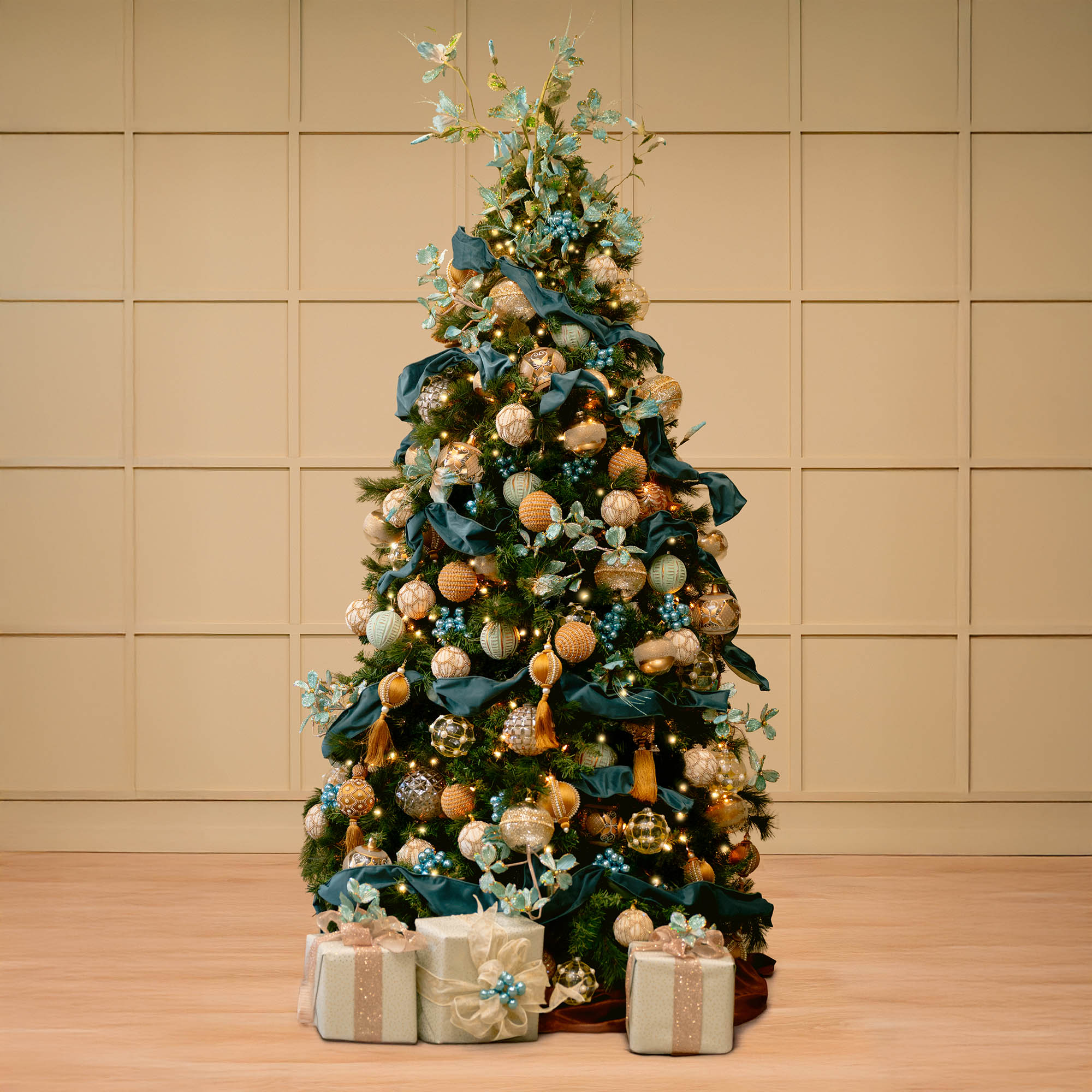 Gold & Teal Christmas Tree