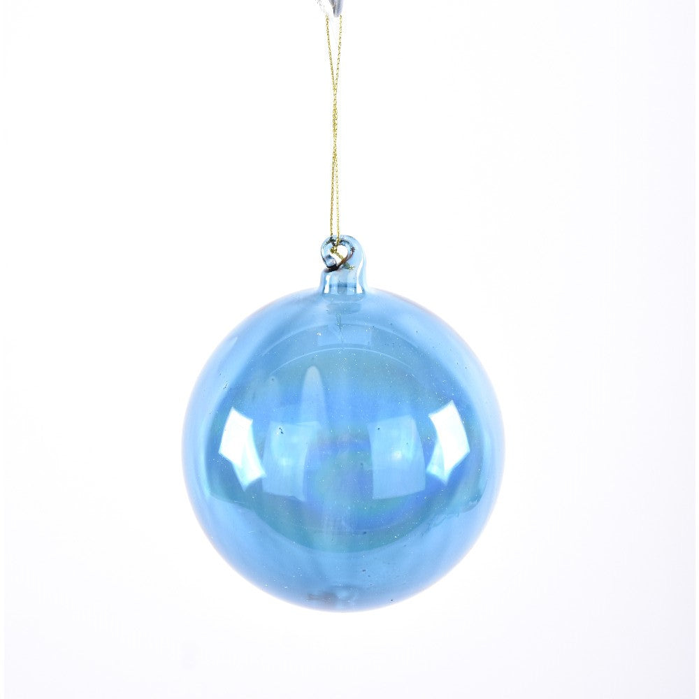 Glass Ball Ornament in Bright Blue