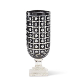 Glass Vase with Geometric Design