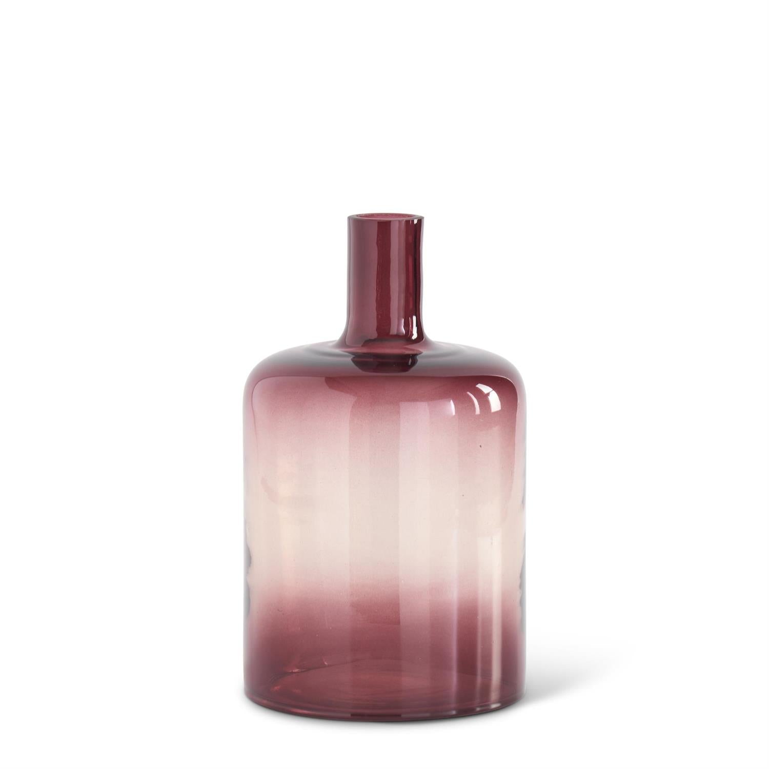 Burgundy Ombre Transparent Glass Vases