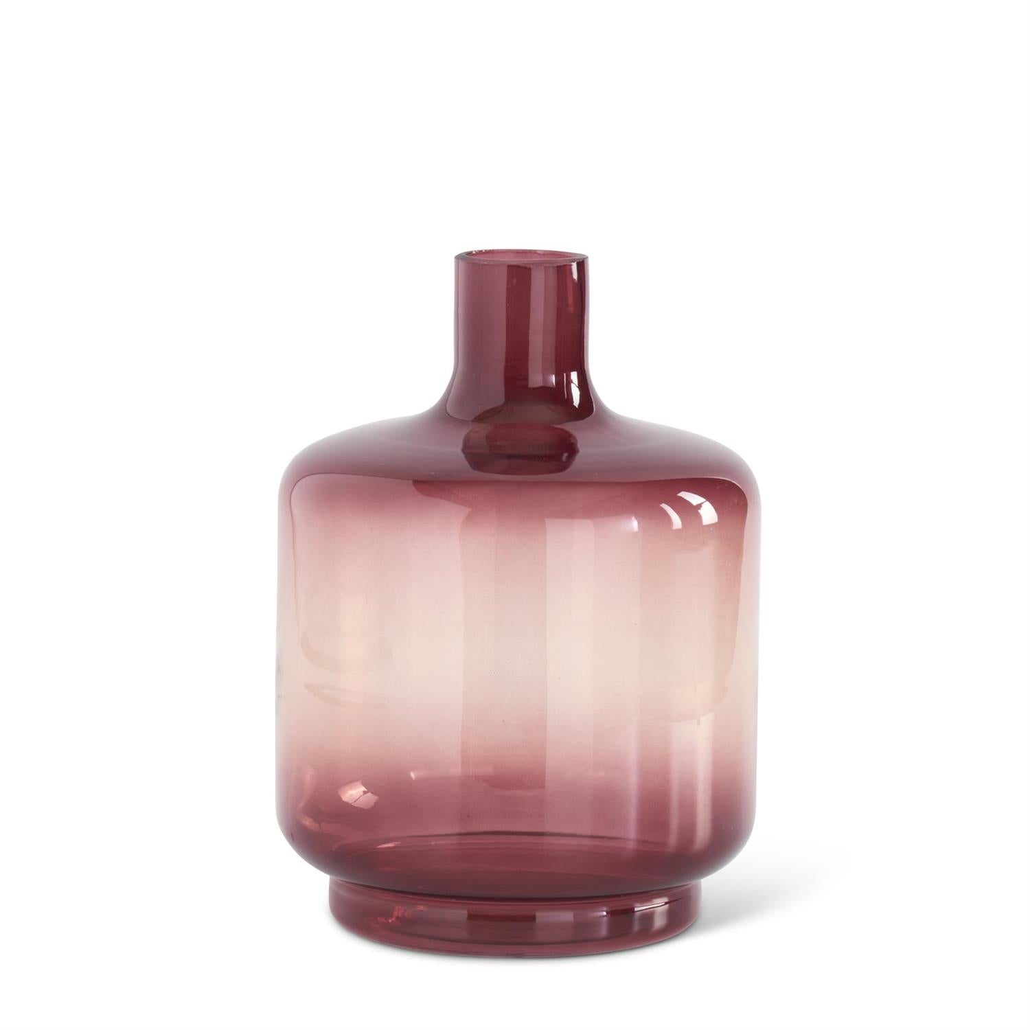 Burgundy Ombre Transparent Glass Vases