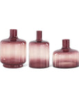 Burgundy Ombre Transparent Glass Vases