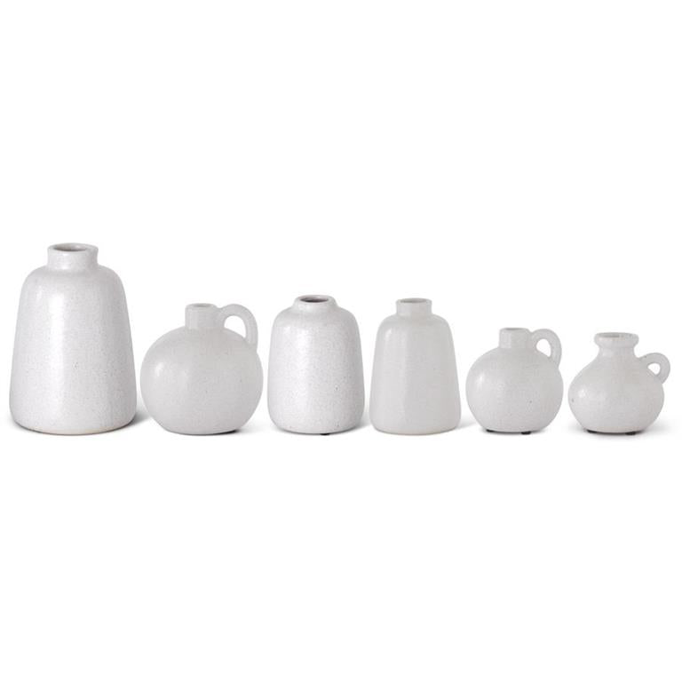 Decorative White Stoneware Jugs and Vases