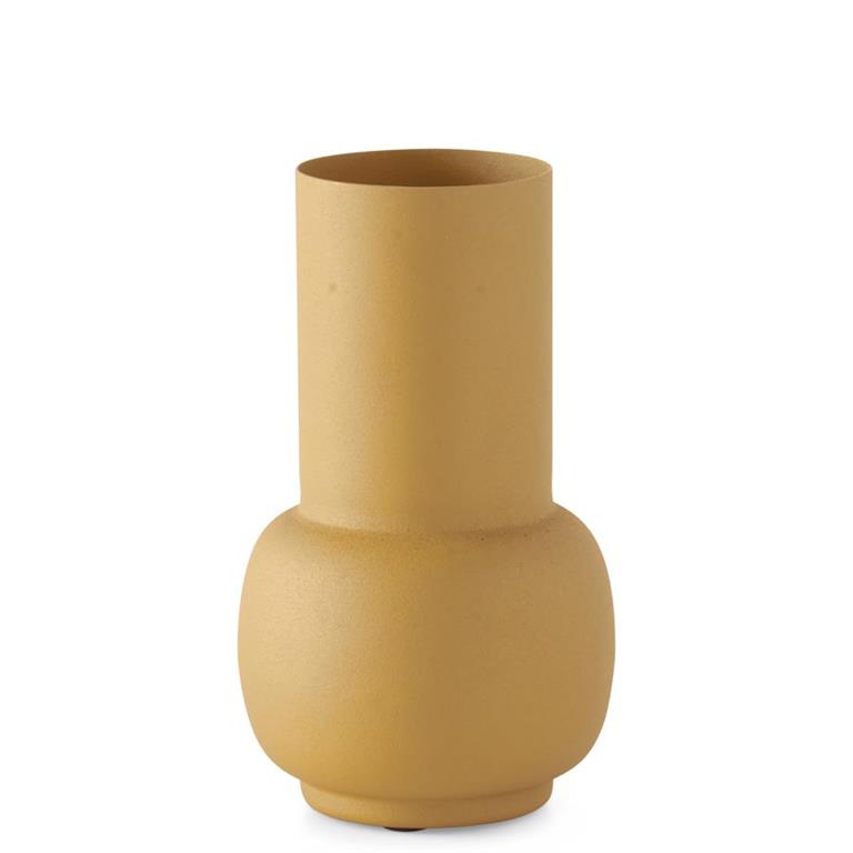 Caramel-Colored Metal Vase Set