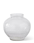 Clear Glass Vases With Etched Wheat