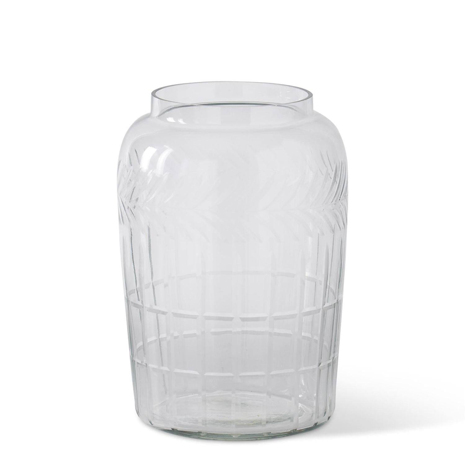 Clear Glass Vases With Etched Wheat