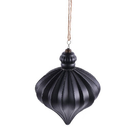Black Glitter Onion Finial Ornament