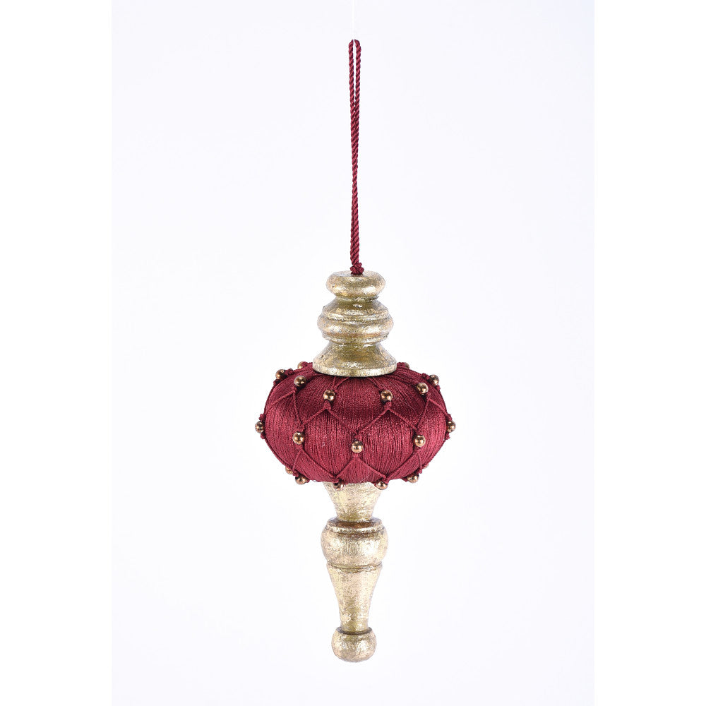 Red Silk Woven Finial Ornament