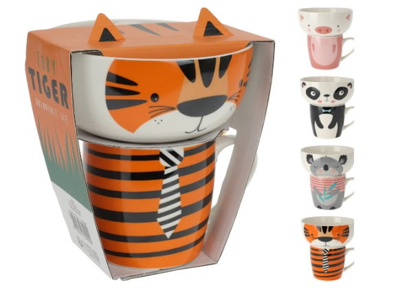 Tiger Baby Animal Serving Bowl Set