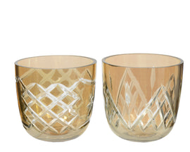 Crystal-Cut Tea Light Holder