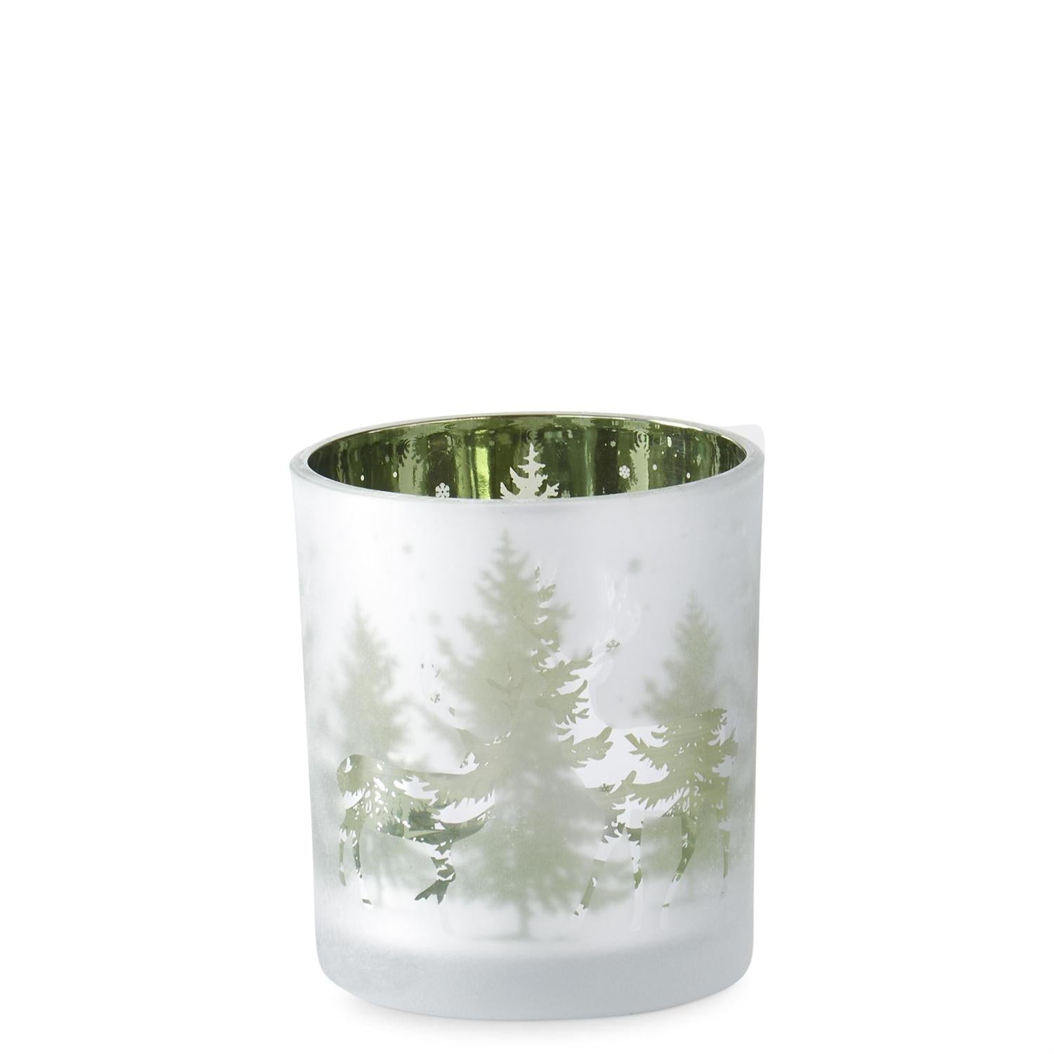 Frosted-Tree Votive Candle Holder