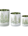 Frosted-Tree Votive Candle Holder