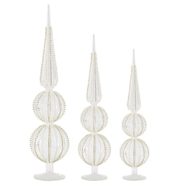 Jeweled Clear Glass Finial Trees
