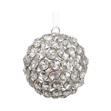 Ball Ornament with Clear Crystals
