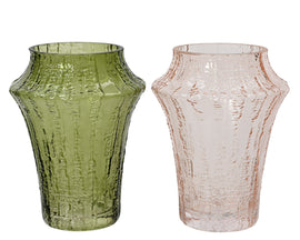 Short Ribboned Glass Vases