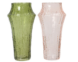 Tall Ribboned Glass Vases