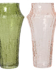 Tall Ribboned Glass Vases