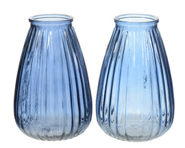Blue Glass Bouquet Vases