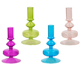 Colorful Glass Taper Candle Holders