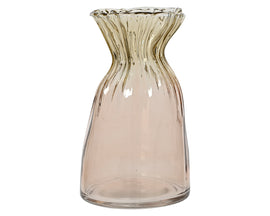 Pinched Rose Glass Vase 8"