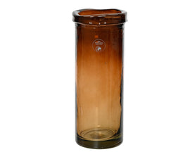 Recycled Amber Glass Vase Tall