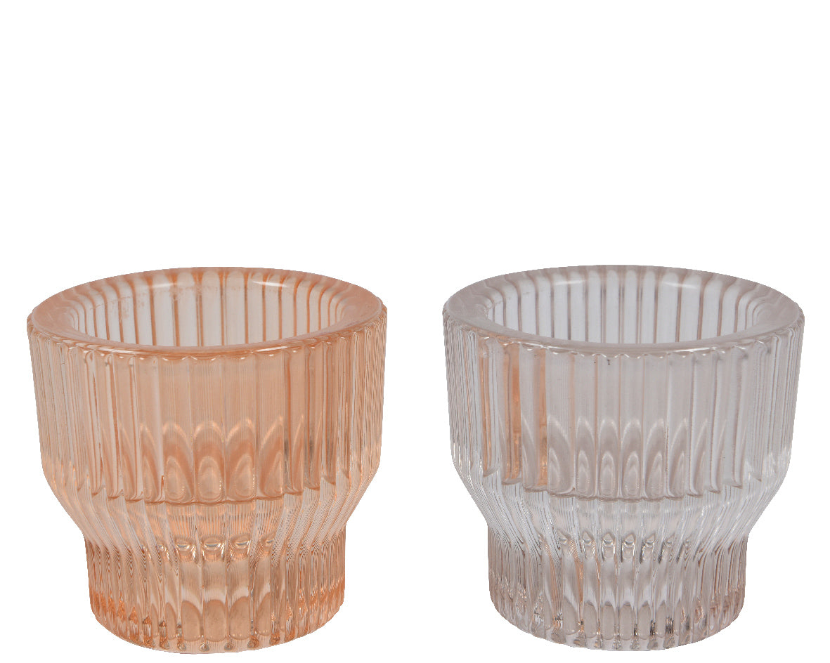 Pink or Peach Candleholders