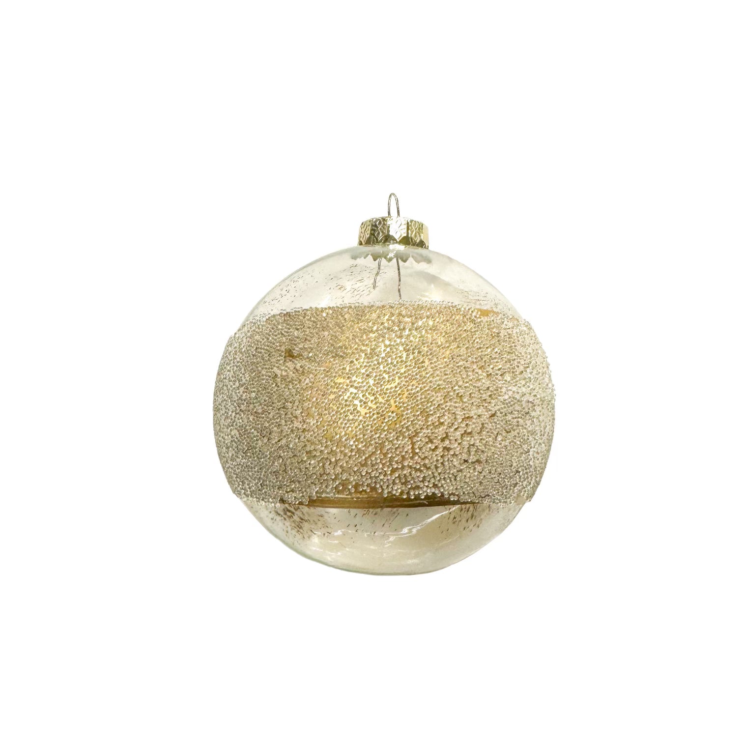 Beaded Ball Ornament in Gold