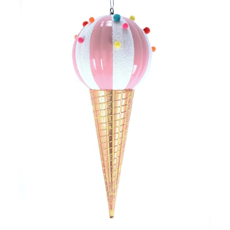 Pink Ice Cream Cone Ornament