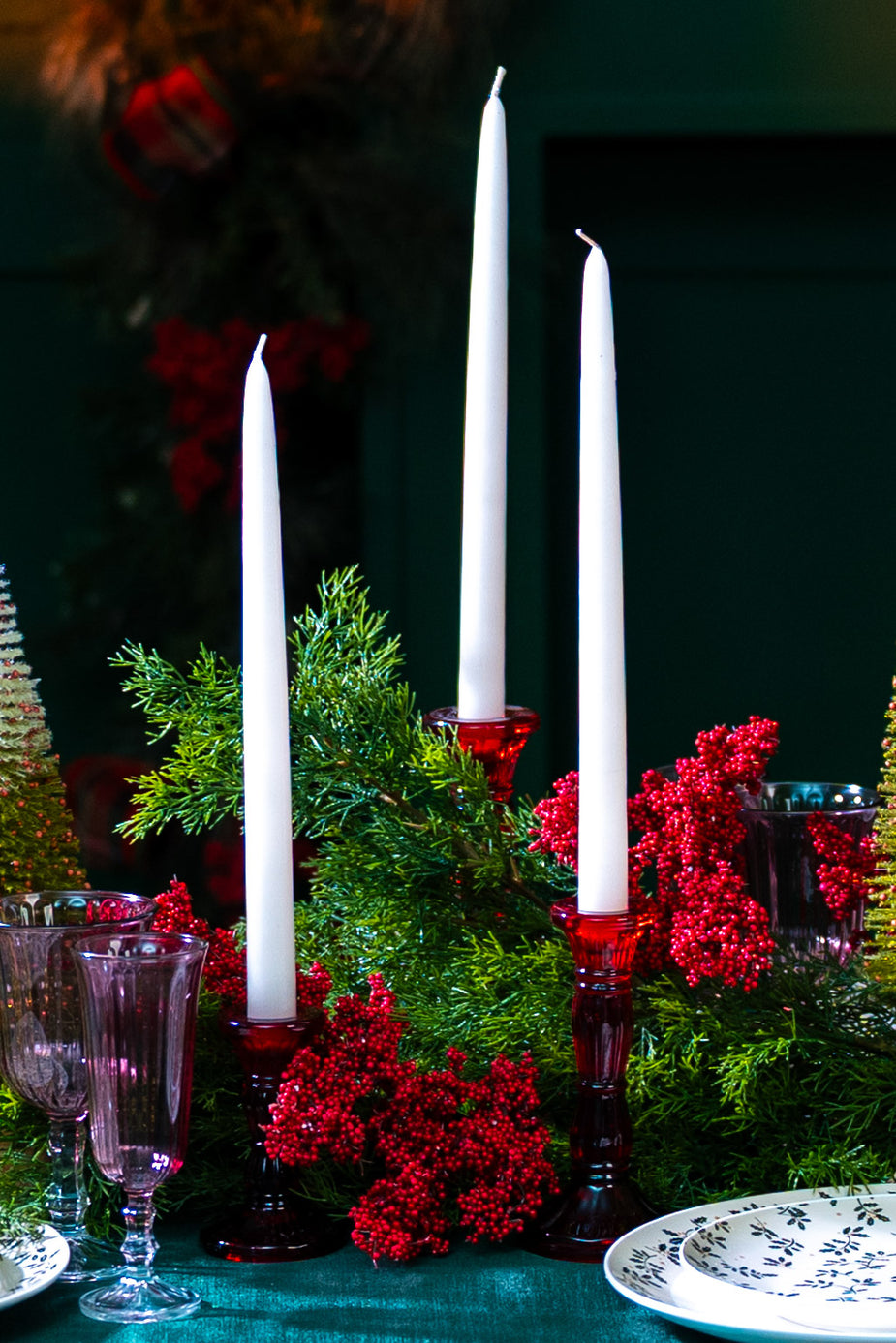Christmas table decorations - green Christmas table decorations
