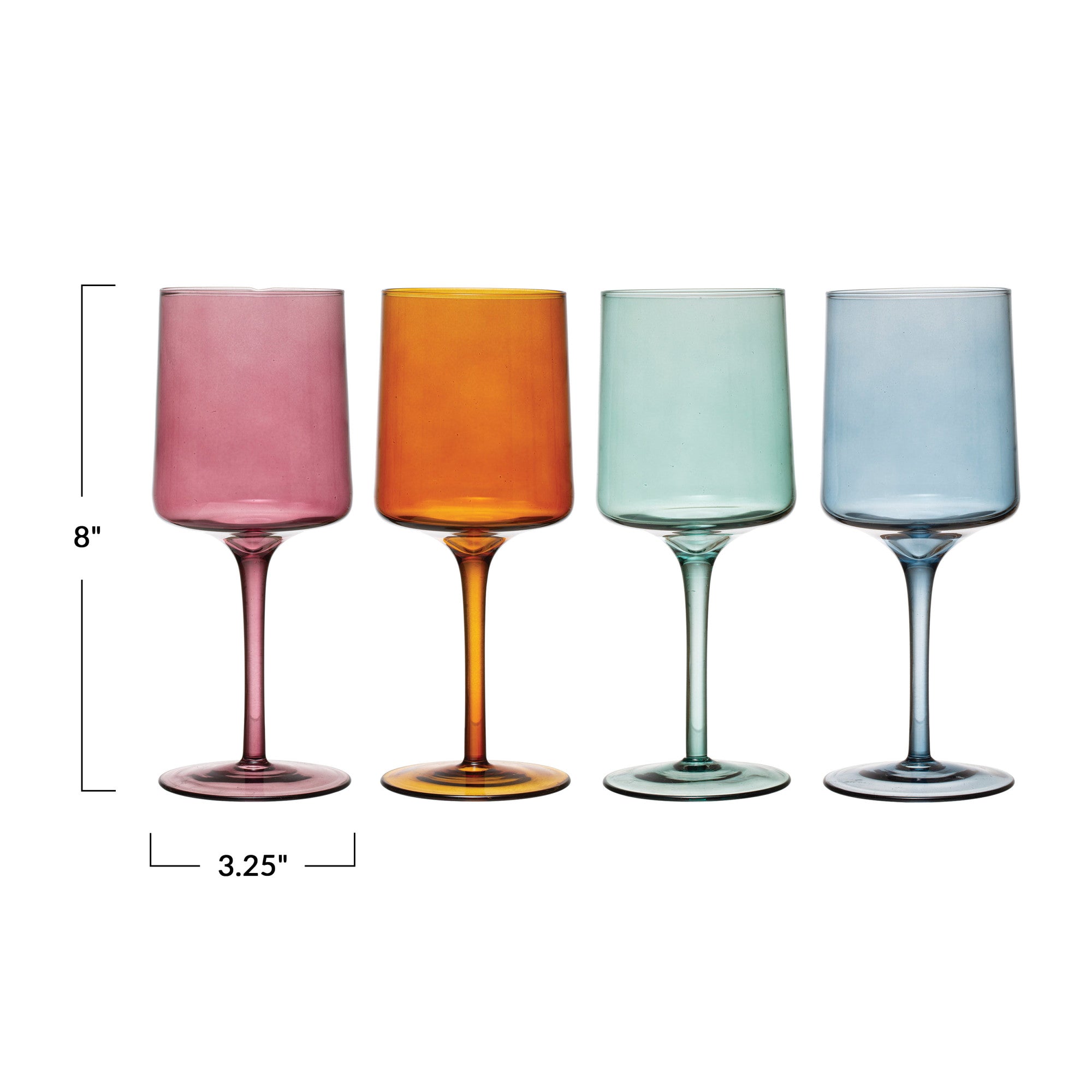 Colored Wine Glasses - Set of 4