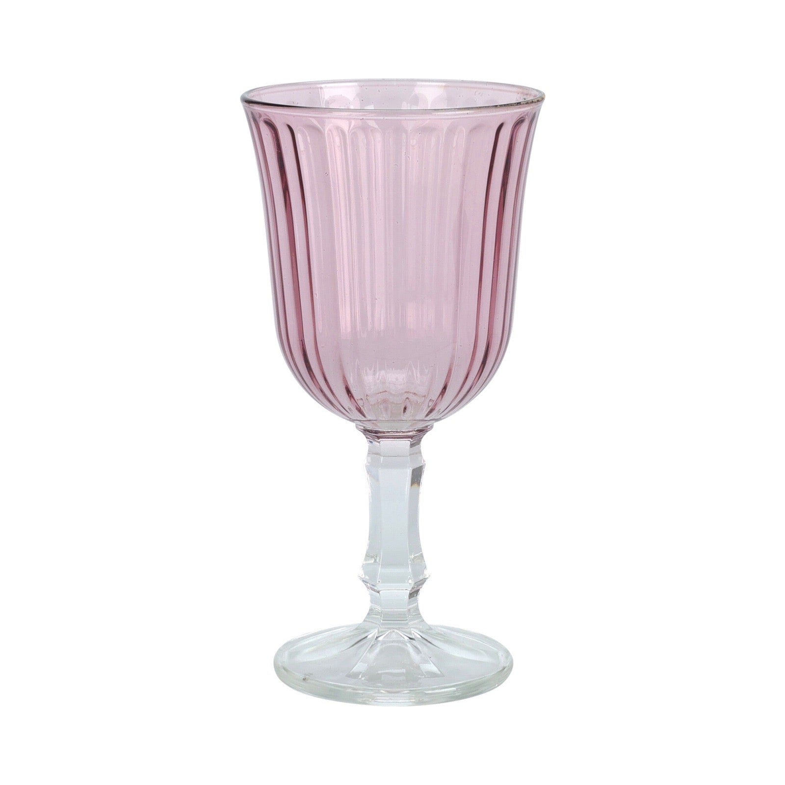 Clear Pink Wine Glass