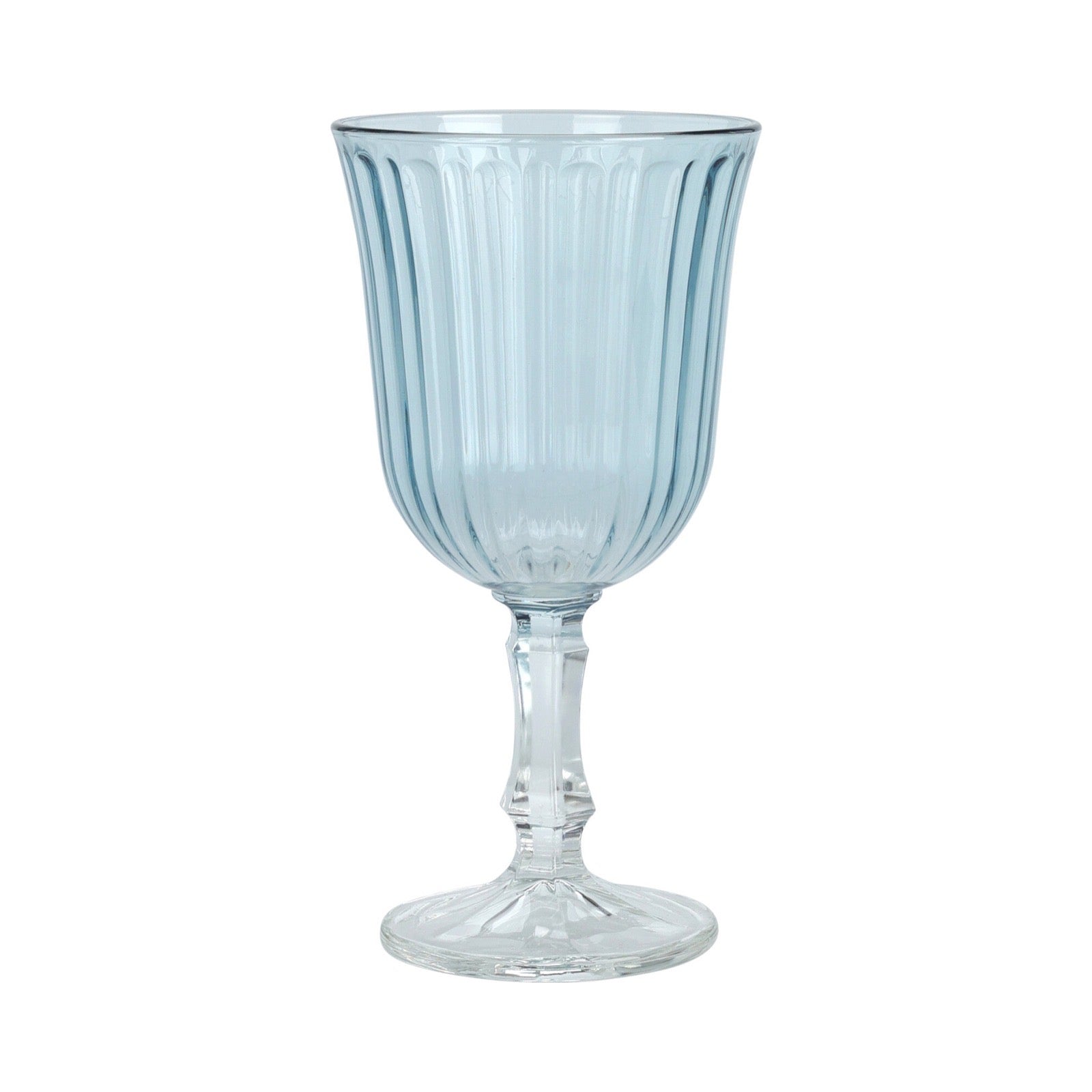 Clear Blue Fluted Glass