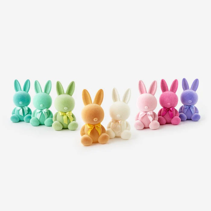Flocked Easter Bunny Figurine