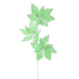 Frosted Green Poinsettia Spray