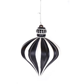 Black and White Teardrop Finial Ornament