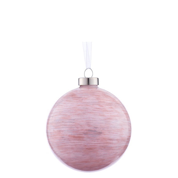 Glass Ornament in Watercolor Pink