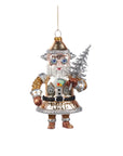 Glass Santa Robot Ornaments