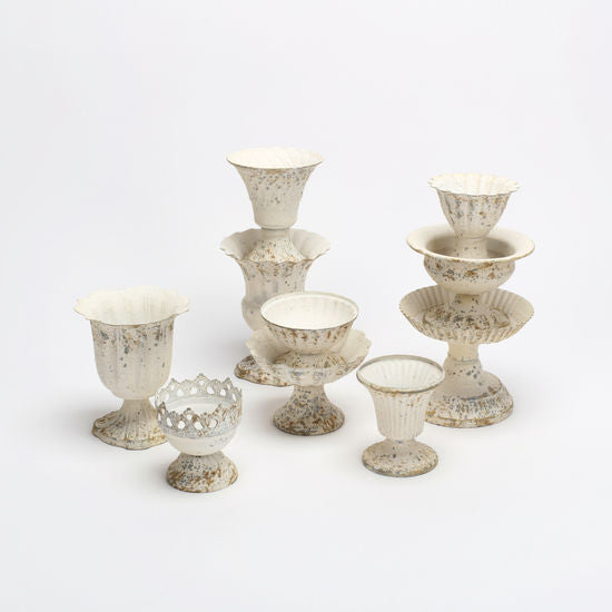 Mini Assorted White-Metal Urns and Trays