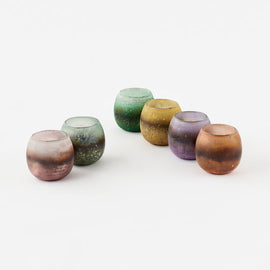 Matte Glass Ball Candle Holders 3"