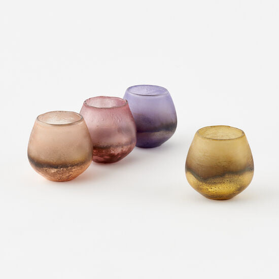 Matte Glass Ball Candle Holders 4&quot;