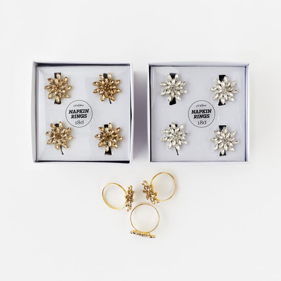 Jeweled Flower Napkin Rings
