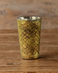 Antique Olive Etched Petite Vase