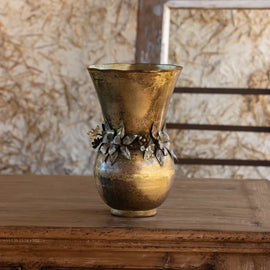 Jeweled Garland Antiquated Gold Large Vase