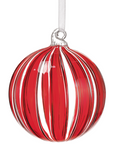 Red Striped Glass Ornament