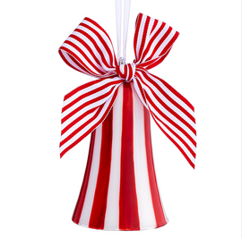 Candy Cane-Striped Bell Ornament